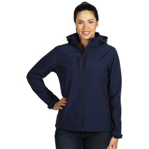 Women's softshell jacket with detachable hood